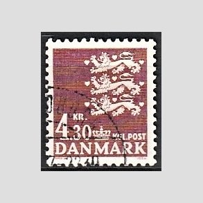 FRIMRKER DANMARK | 1980 - AFA 707 - Rigsvben - 4,30 Kr. brun - God gennemsnitskvalitet - Stemplet