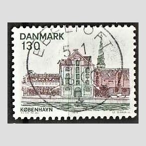 FRIM�RKER DANMARK | 1976 - AFA 616 - K�benhavn - 130 �re gr�n/brun - Pragt Stemplet Ebeltoft