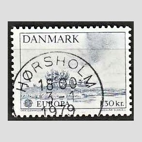 FRIM�RKER DANMARK | 1977 - AFA 636 - Europam�rke 1,30 Kr. bl� - Pragt Stemplet H�rsholm