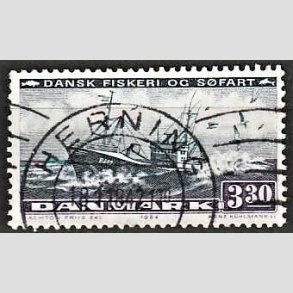 FRIM�RKER DANMARK | 1984 - AFA 811 - Fiskeri og s�fart - 3,30 Kr. sortbl�/violet - Pragt Stemplet Herning