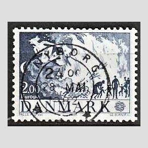 FRIM�RKER DANMARK | 1981 - AFA 728 - Folklore - 2,00 Kr. bl� - Pragt Stemplet Nyborg