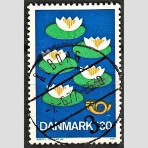 FRIM�RKER DANMARK | 1977 - AFA 632 - Nordisk R�ds 25. session - 130 �re bl�/gr�n/gul - Lux Stemplet �lborg