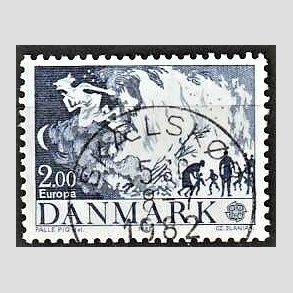 FRIM�RKER DANMARK | 1981 - AFA 728 - Folklore - 2,00 Kr. bl� - Pragt Stemplet Sk�lsk�r