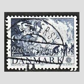FRIM�RKER DANMARK | 1981 - AFA 728 - Folklore - 2,00 Kr. bl� - Pragt Stemplet Randers
