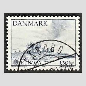 FRIM�RKER DANMARK | 1977 - AFA 636 - Europam�rke 1,30 Kr. bl� - Pragt Stemplet F�borg