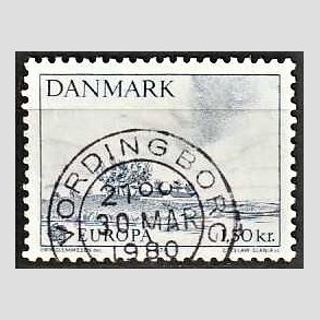 FRIM�RKER DANMARK | 1977 - AFA 636 - Europam�rke 1,30 Kr. bl� - Pragt Stemplet Vordingborg
