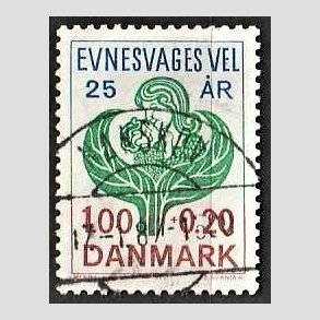 FRIMRKER DANMARK | 1977 - AFA 633 - Evnesvages vel - 1,00 + 0,20 Kr. bl/grn/rd - Pragt Stemplet Nakskov