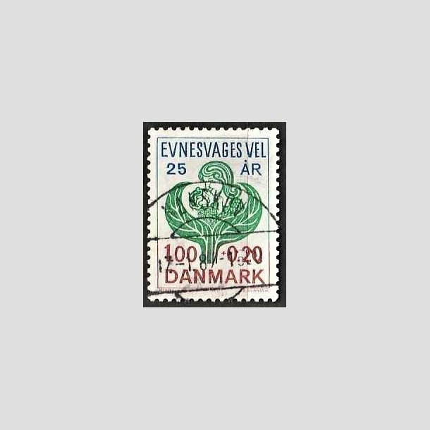 FRIMRKER DANMARK | 1977 - AFA 633 - Evnesvages vel - 1,00 + 0,20 Kr. bl/grn/rd - Pragt Stemplet Nakskov