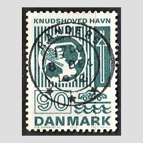 FRIM�RKER DANMARK | 1972 - AFA 537 - Trafiktekniske anl�g - 90 �re bl�gr�n - Pragt Stemplet Randers