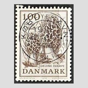 FRIM�RKER DANMARK | 1978 - AFA 669 - Sj�ldne svampe - 1,00 Kr. brun - Pragt Stemplet K�benhavn