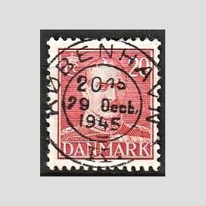 FRIMRKER DANMARK | 1942-44 - AFA 276 - Chr. X 20 re rd - Lux Stemplet Kbenhavn