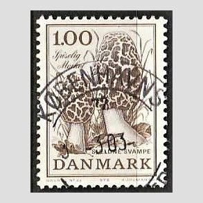 FRIM�RKER DANMARK | 1978 - AFA 669 - Sj�ldne svampe - 1,00 Kr. brun - Pragt Stemplet K�benhavn