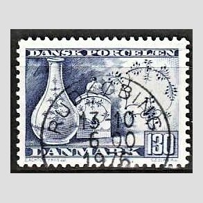 FRIM�RKER DANMARK | 1975 - AFA 590 - Dansk porcel�n - 130 �re bl� - Pragt Stemplet Rudk�bing