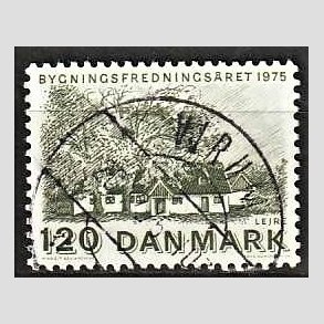 FRIM�RKER DANMARK | 1975 - AFA 592 - Bygningsfredning - 120 �re gr�n - Pragt Stemplet Virum