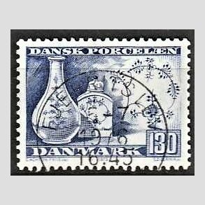 FRIM�RKER DANMARK | 1975 - AFA 590 - Dansk porcel�n - 130 �re bl� - Pragt Stemplet Fjerritslev