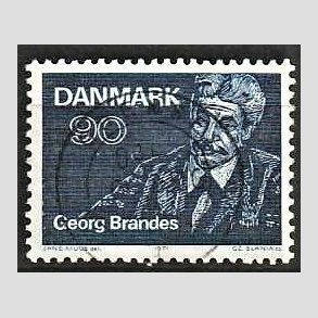 FRIM�RKER DANMARK | 1971 - AFA 520 - Georg Brandes - 90 �re bl� - Lux Stemplet