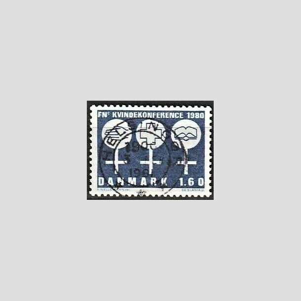 FRIMRKER DANMARK | 1980 - AFA 697 - FNs Kvindekonference - 1,60 Kr. bl - Pragt Stemplet Helsingr