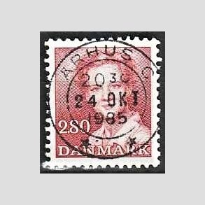 FRIMRKER DANMARK | 1985 - AFA 820 - Dronning Margrethe - 2,80 Kr. rd - Pragt Stemplet rhus C