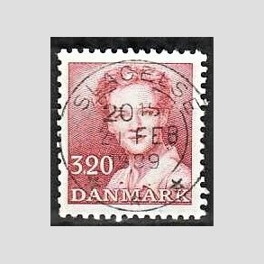 FRIMRKER DANMARK | 1989 - AFA 924 - Dronning Margrethe - 3,20 Kr. rd - Pragt Stemplet Slagelse