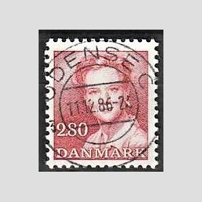 FRIMRKER DANMARK | 1985 - AFA 820 - Dronning Margrethe - 2,80 Kr. rd - Pragt Stemplet Odense C