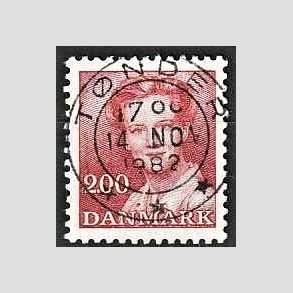 FRIMRKER DANMARK | 1982 - AFA 751 - Dronning Margrethe - 2,00 Kr. rd - Pragt Stemplet Tnder
