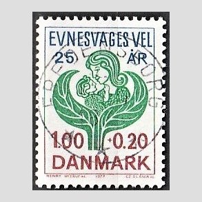 FRIMRKER DANMARK | 1977 - AFA 633 - Evnesvages vel - 1,00 + 0,20 Kr. bl/grn/rd - Pragt Stemplet Fredensborg