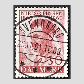 FRIMRKER DANMARK | 1960 - AFA 387 - Niels R. Finsen - 30 re rd - Pragt Stemplet Svendborg