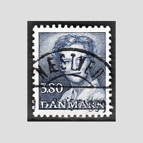 FRIMRKER DANMARK | 1985 - AFA 822 - Dronning Margrethe - 3,80 Kr. bl - Pragt Stemplet Nstved