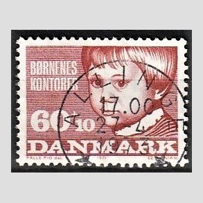 FRIMRKER DANMARK | 1971 - AFA 512 - Brnenes kontor - 60 + 10 re brunrd - Pragt Stemplet Allinge