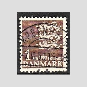 FRIMRKER DANMARK | 1946-47 - AFA 293 - Rigsvben 1,00 Kr. brun - Lux Stemplet Kbenhavn