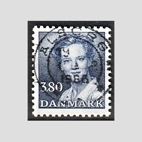 FRIMRKER DANMARK | 1985 - AFA 822 - Dronning Margrethe - 3,80 Kr. bl - Pragt Stemplet lborg