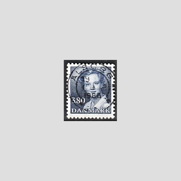 FRIMRKER DANMARK | 1985 - AFA 822 - Dronning Margrethe - 3,80 Kr. bl - Pragt Stemplet lborg