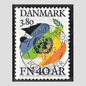 FRIM�RKER DANMARK | 1985 - AFA 841 - FN 40 �r - 3,80 Kr. flerfarvet - Pragt Stemplet 