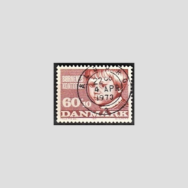 FRIMRKER DANMARK | 1971 - AFA 512 - Brnenes kontor - 60 + 10 re brunrd - Pragt Stemplet lborg