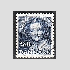FRIMRKER DANMARK | 1985 - AFA 822 - Dronning Margrethe - 3,80 Kr. bl - Pragt Stemplet lborg