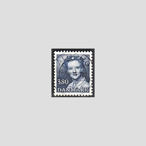 FRIMRKER DANMARK | 1985 - AFA 822 - Dronning Margrethe - 3,80 Kr. bl - Pragt Stemplet lborg