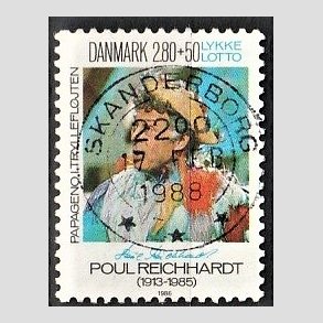 FRIMRKER DANMARK | 1986 - AFA 851 - Poul Richard - 2,80 Kr. + 50 re flerfarvet - Pragt Stemplet Skanderborg