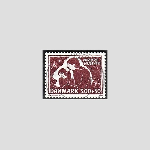 FRIMRKER DANMARK | 1988 - AFA 917 - Mdrehjlpen - 3,00 Kr. + 50 re rdbrun - Pragt Stemplet Brdstrup