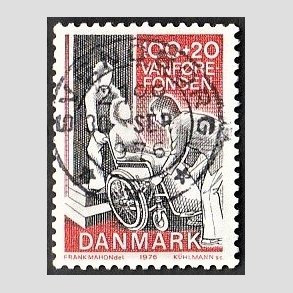 FRIMRKER DANMARK | 1976 - AFA 623 - Vanfrefonden - 100 + 20 re rd/sort - Pragt Stemplet Svendborg