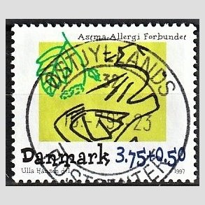 FRIMRKER DANMARK | 1997 - AFA 1146 - Astma-Allergi Forbundet - 3,75 + 0,50 Kr. flerfarvet - Pragt Stemplet stjyllands Postcenter