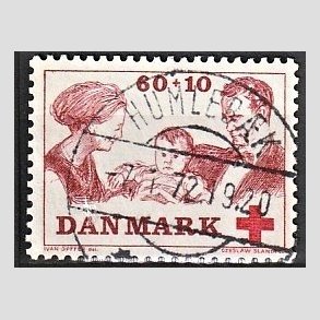 FRIMRKER DANMARK | 1969 - AFA 492 - Dansk Rde Kors velgrendhed - 60 + 10 re brunrd/rd - Pragt Stemplet Humlebk