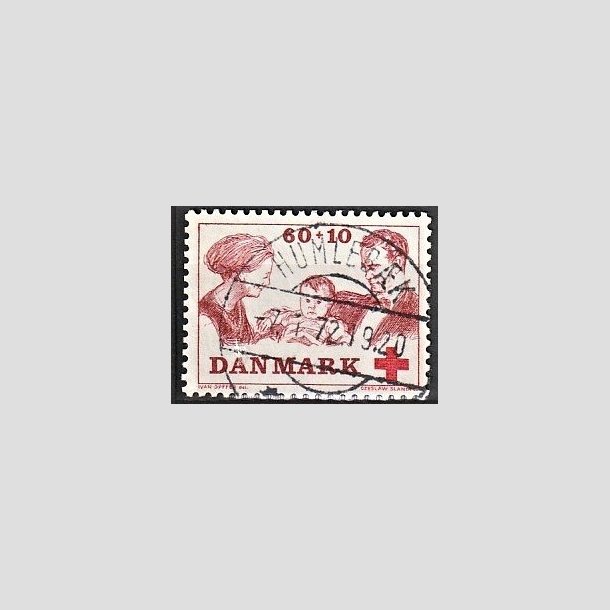 FRIMRKER DANMARK | 1969 - AFA 492 - Dansk Rde Kors velgrendhed - 60 + 10 re brunrd/rd - Pragt Stemplet Humlebk