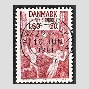FRIMRKER DANMARK | 1981 - AFA 718 - Brnenes Kontor - 1,60 Kr. + 20 re rd - Pragt Stemplet Kbenhavn