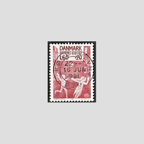 FRIMRKER DANMARK | 1981 - AFA 718 - Brnenes Kontor - 1,60 Kr. + 20 re rd - Pragt Stemplet Kbenhavn