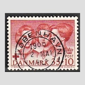 FRIMRKER DANMARK | 1964 - AFA 424F - Dansk Rde Kors - 35 + 10 re rd - Pragt Stemplet Kbenhavn