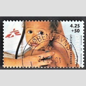 FRIMRKER DANMARK | 2003 - AFA 1349 - Lger uden grnser - 4,25 Kr. + 50 re - Pragt Stemplet Kbenhavn