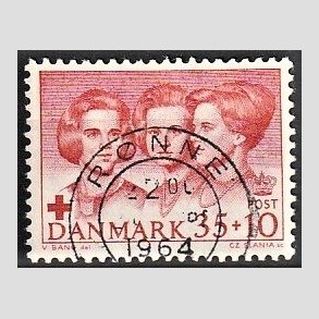 FRIMRKER DANMARK | 1964 - AFA 424F - Dansk Rde Kors - 35 + 10 re rd - Pragt Stemplet Rnne