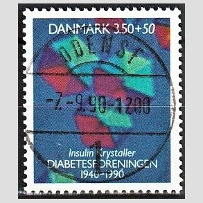 FRIMRKER DANMARK | 1990 - AFA 977 - Diabetesforeningen - 3,50 Kr. + 50 re flerfarvet - Lux Stemplet Odense