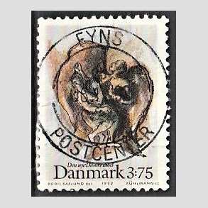 FRIM�RKER DANMARK | 1992 - AFA 1034 - Biblen - 3,75 Kr. flerfarvet - Pragt Stemplet