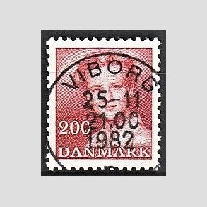 FRIMRKER DANMARK | 1982 - AFA 751 - Dronning Margrethe - 2,00 Kr. rd - Pragt Stemplet Viborg